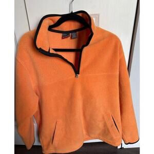 Prospirit Mens Half Quarter Zip Up Orange Sweatshirt Size Medium